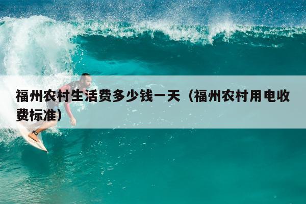 福州農村生活費多少錢一天（福州農村用電收費標準）