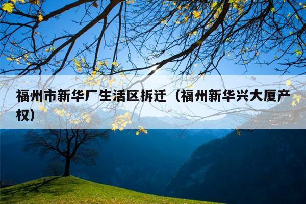 福州市新華廠生活區拆遷（福州新華興大廈產權）