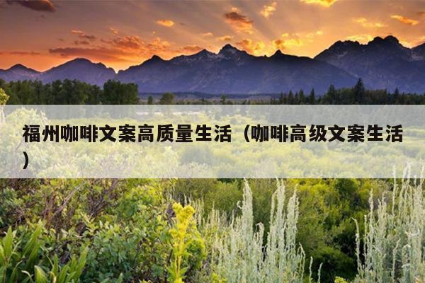 福州咖啡文案高質量生活（咖啡高級文案生活）