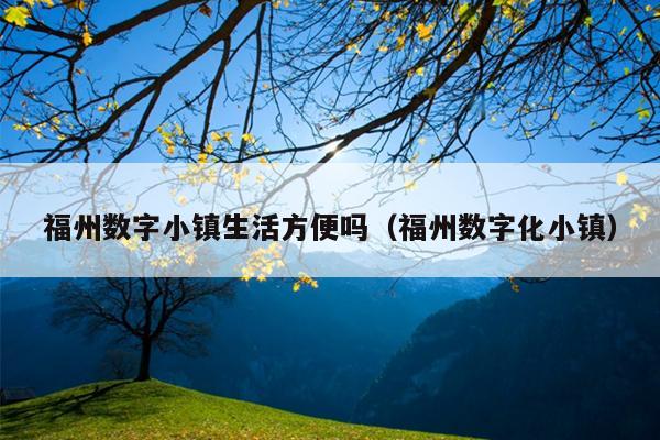 福州數字小鎮生活方便嗎（福州數字化小鎮）