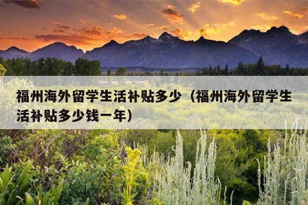 福州海外留學生活補貼多少（福州海外留學生活補貼多少錢一年）