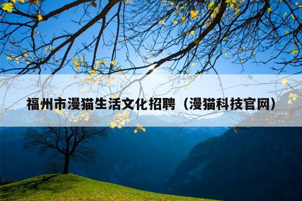 福州市漫貓生活文化招聘（漫貓科技官網）